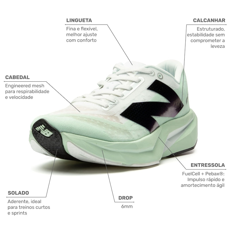 Tênis New Balance Fuelcell Rebel V4 - VERDE CLARO
